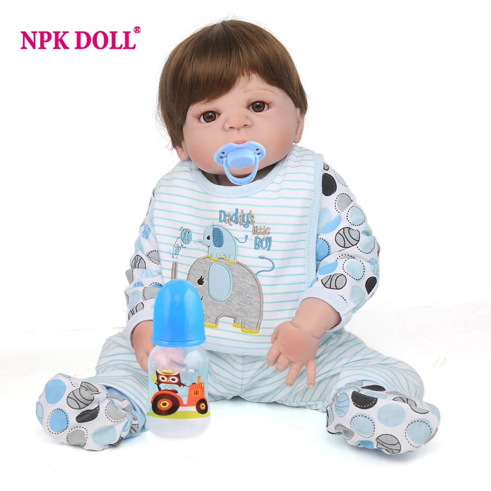 NPKDOLL 55 см Мягкая силиконовая Реалистичная кукла новорожденный детская реборн boneca