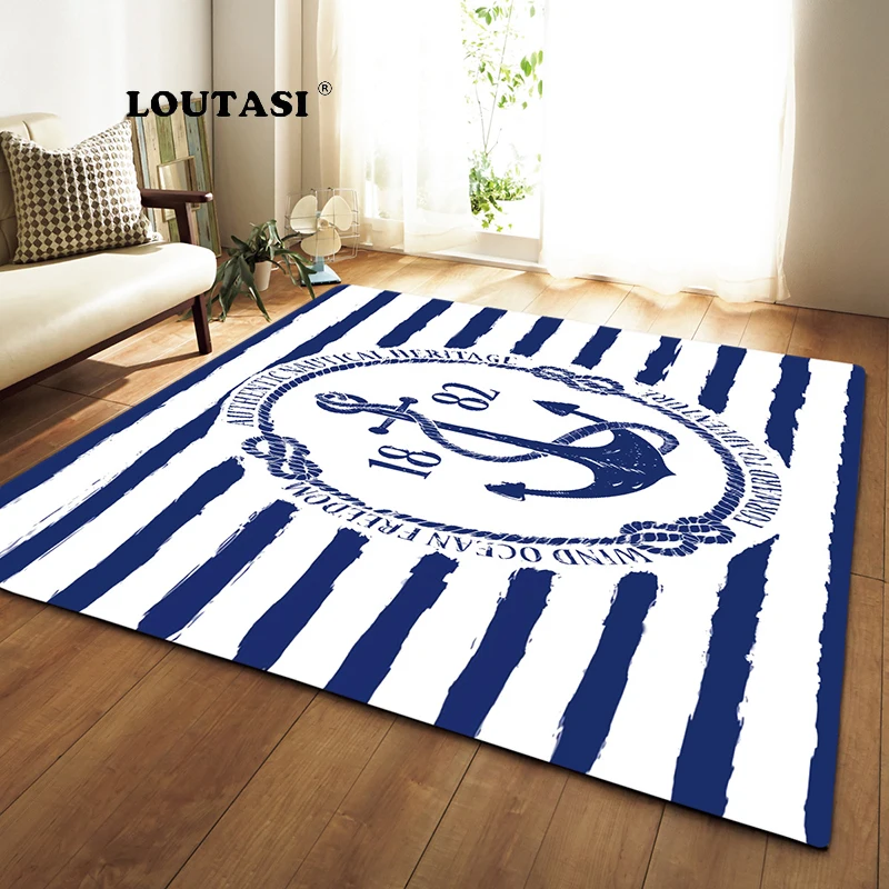 Loutsi Anchor печатные Домашние коврики для комнаты противоскользящие большие ковры для гостиной спальни ковер домашний декор диван стул коврики