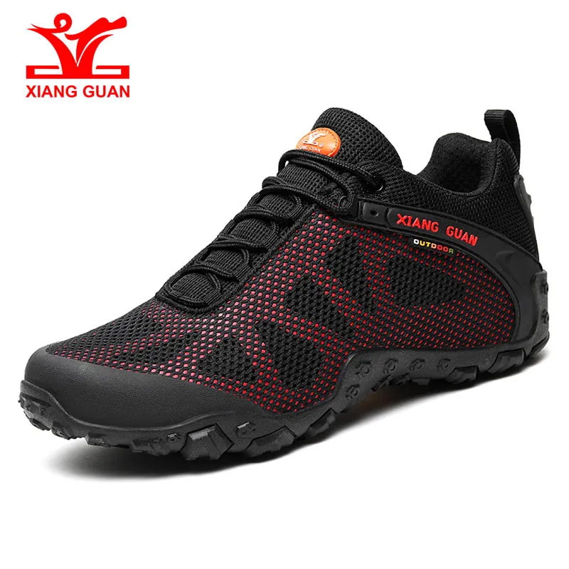 Xiang Guan man outdoor sports shoes athletic light weight hiking shoes women climbing sneakers Black Outdoor Hiking Shoes 36-45#