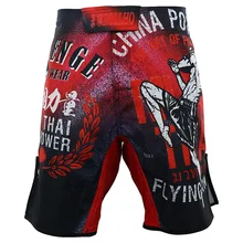 Китай мощность бренд мужские быстросохнущие шорты ММА Бой Фитнес тренировки для тайского бокса тренировки по борьбе шорты полиэстер