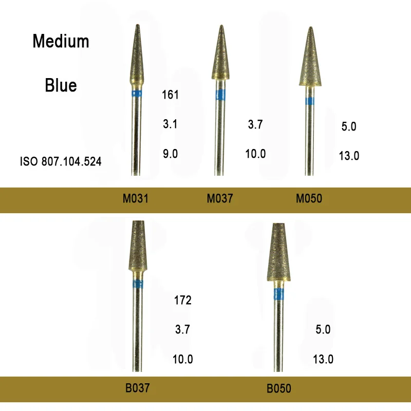 10 шт. стоматологические боры для металла hp средней зернистости синие стоматологические спеченные алмазные украшения инструменты