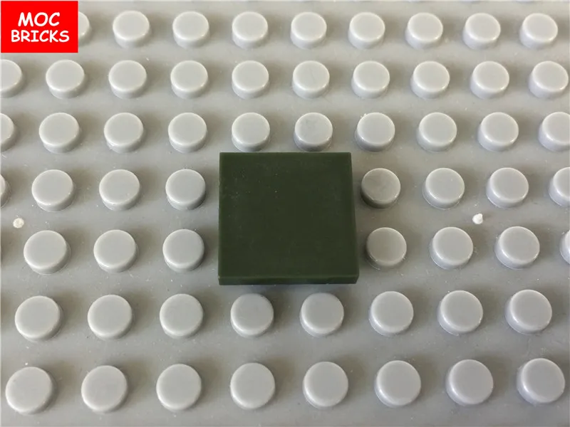 10 шт./лот MOC кирпичи Красочные Гладкие модульные плитки 2x2 подходит для 3068 DIY