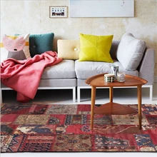 Винтажный Индийский этнический стиль, красный ковер, коврики и ковры для дома, гостиной, дивана, журнального столика, коврик для Кабинета