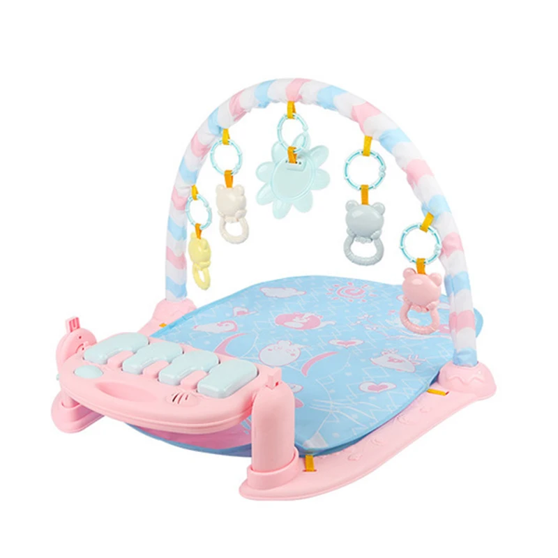 

Foot Piano Gym Mats Educational Toy Ring Bells Lighting Music Carpet Fitness Frame Activity Baby Kick Play Lay Sit Toys JSG04