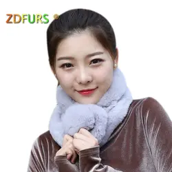 ZDFURS * кролика шарфы для Для женщин Распродажа зимние модные меховые кольцо шарф леди верхняя одежда Теплый шарф натуральный мех реального