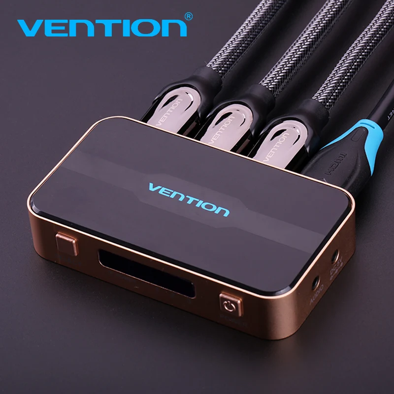 

Vention HDMI Splitter Switch 3 Input 1 Output HDMI Switch for PS3 PS4 XBOX 360 PC Laptop DVD HDTV Switch 3 Port 4K HDMI Adapter