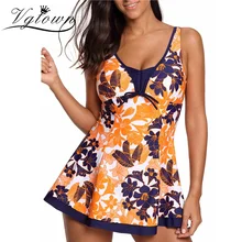 VGTOWN плюс размер 5XL женский цельный женский купальник цветочный Танкини с принтом плинтус купальник купальный костюм пляжный