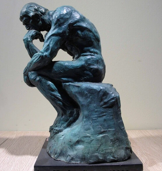 

Collectible bronze lion statue S0352 Western Art Decor Marble Base Copper Bronze Figurine Thinker Statue Sculpture