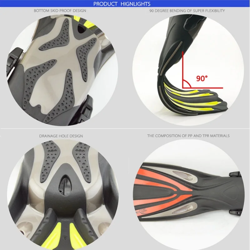 2019 MagiDeal Snorkeling Fins Scuba Diving Fins Adjustable Adult Swim Speed Fins Adjustable Fins Diving Fins Flippers