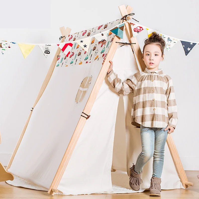 

Outdoor Oversized Cotton Tent Children Birthday Gift Toy House Cloth Tent Playhouse Toys Triangle Folding Playtent for Kids