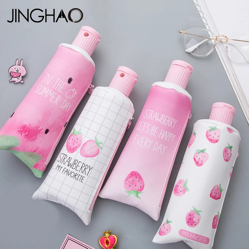 

1PC Kawaii Cute Creative Toothpaste Design Pencil Bags Case with Sharpener the Best Gift Stationery for Students School Supplies