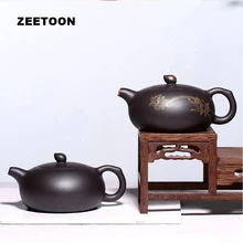 280cc подлинный исинский чайник золотой Лотос круглый фруктовый горшок мастер ручной работы китайский здоровье Фиолетовый Глиняный чайный набор заварочный чайник; чай чайник