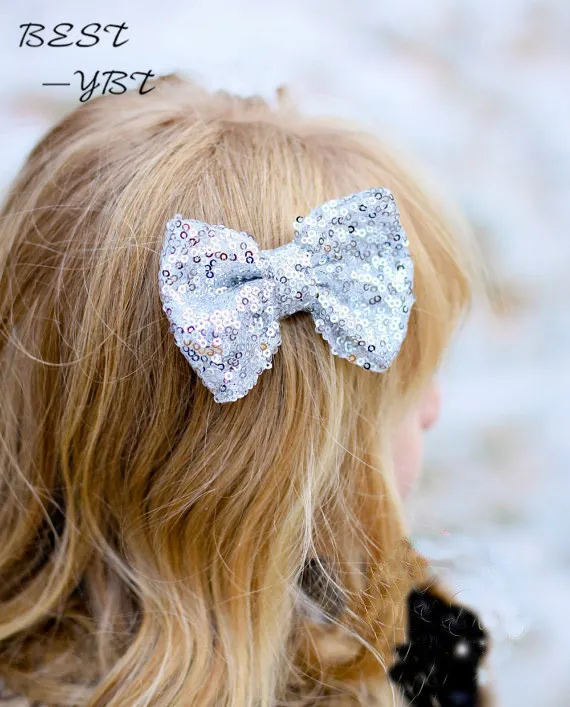 

sequin glitter bows barrettes decorations for children baby hair bows with clips for girls hairpins hair accessories bow clip