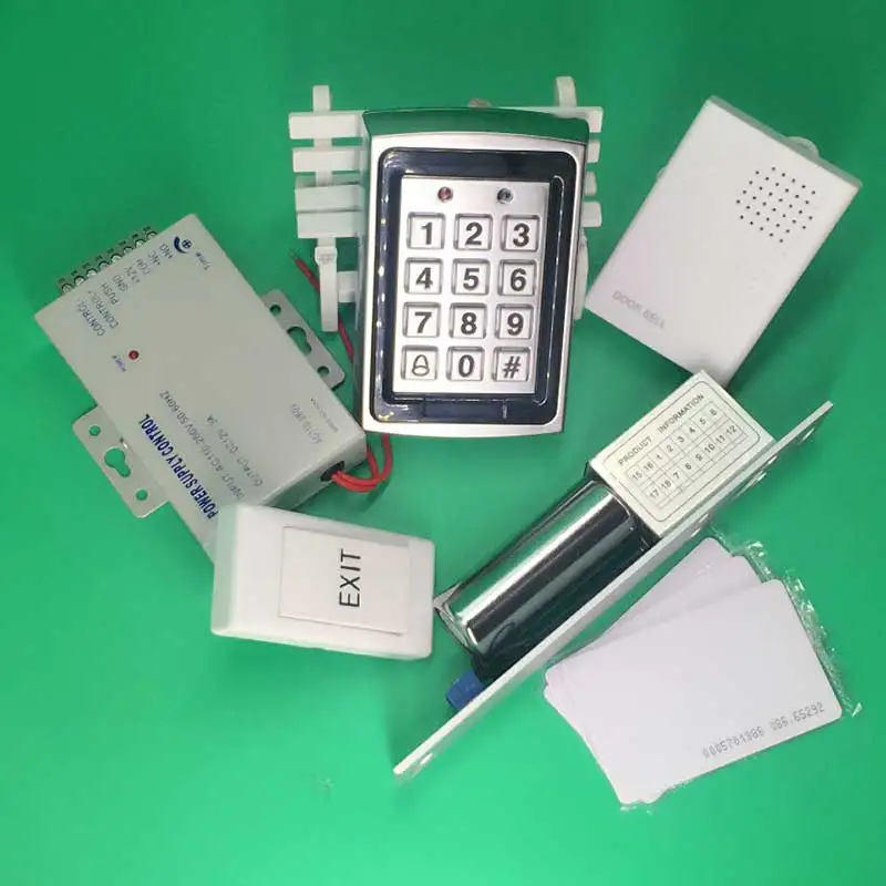 

Metal Door RFID Reader Access Control Security System Kit+ Electric Bolt Lock+Door Bell+RFID EM Card+12V3A Power Supply