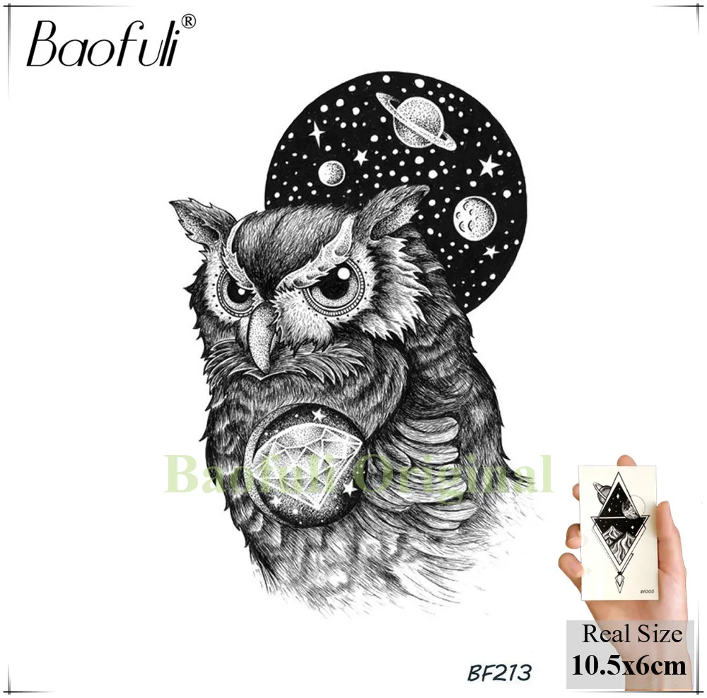 Карандаш Baofuli с черным индийским орлом эскиз временная татуировка наклейка для