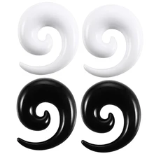 2 pçs/lote tampões acrílicos espiral, tampões de estiramento e túnel expansores corpo piercing jóia 1.6mm-20mm
