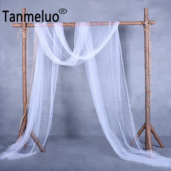 

10M/lot Soft Wedding Arch Backdrop Curtain Wedding Birthday Party Picnic Outdoor DIY Backgrounds Fabric For Photo Studio