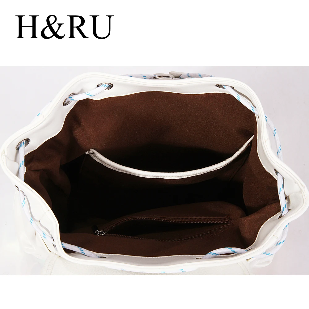 H & RU Модный женский рюкзак из искусственной кожи для девочек подростков школьные