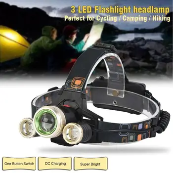 

3* T6 LED 500LM Headlamp USB Rechargeable Led Head Light Lamp 4 Modes Brightness 18650 Headlight Flashlight Torch