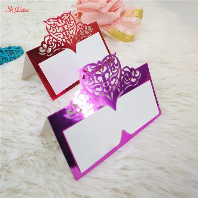 50stks place cards wedding paper Plaats Kaarten Tafel Plaats Kaarten Gunst Decoratie Bruiloft Benodigdheden Zitplaatsen Decoratie 8Z (25)