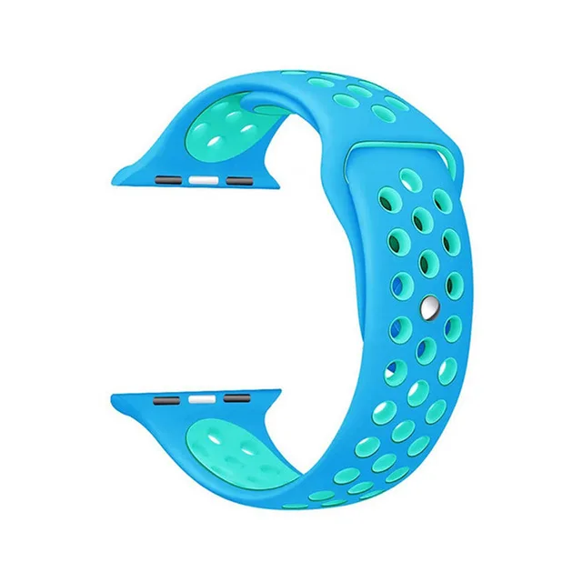 MU SEN мягкий силиконовый сменный спортивный ремешок для 38 мм Apple Watch Series1234 42 мм наручный браслет ремешок для iWatch Sports Edition - Цвет: blue light blue