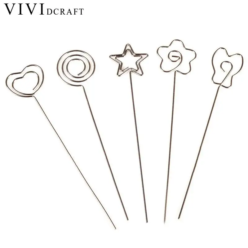 Vividcraft 10 pcs/lot DIY Memo Holder Business Card Metal Paper Clip Photo Office Accessories Creative Bookmark | Канцтовары для