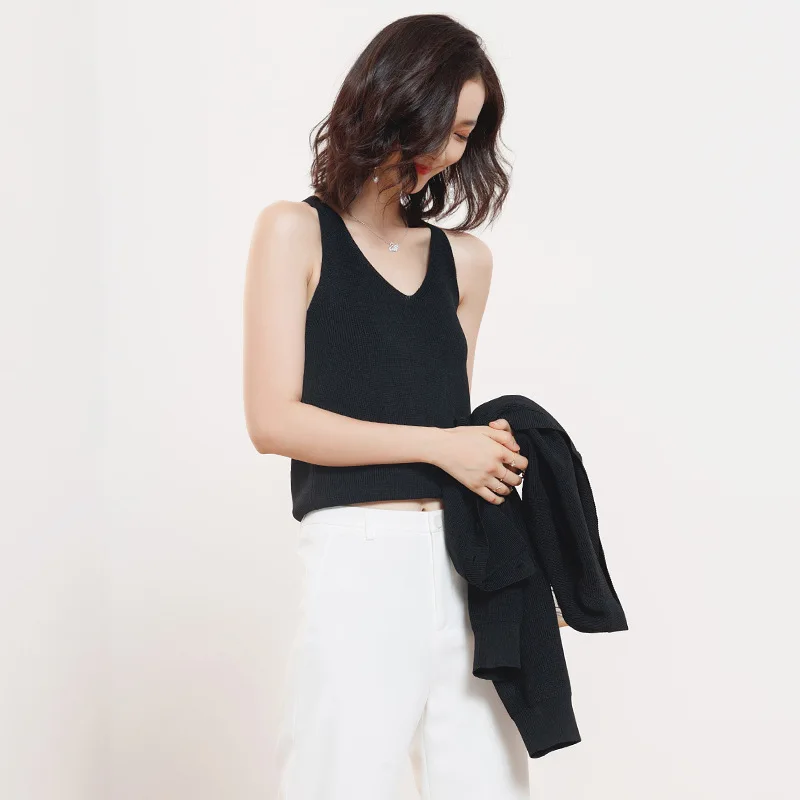 

2018 new arrival autumn sweatershirt female Korean loose outer wear sweater and Knitted vest Two-piece suit for women f831c