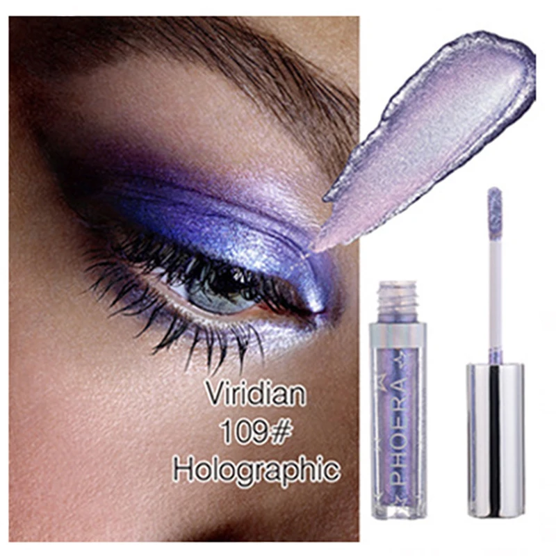 109 PHOERA Brand New Eye Shadow 1pc 12 Colors Magnificent Metals Glitter and Glow Liquid Eyeshadow Hot Fashion Cosmetic TSLM1 - Цвет: 109