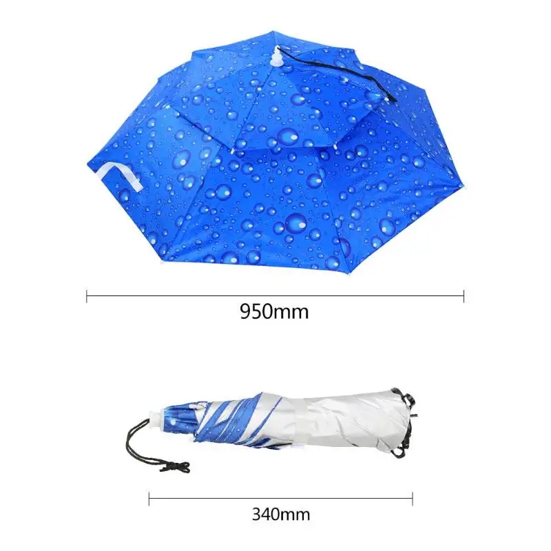 Портативный складной головной зонтик шляпа анти-дождь Открытый Кемпинг пеший Туризм Рыбалка Защита от солнца тенты зонтик колпачок для