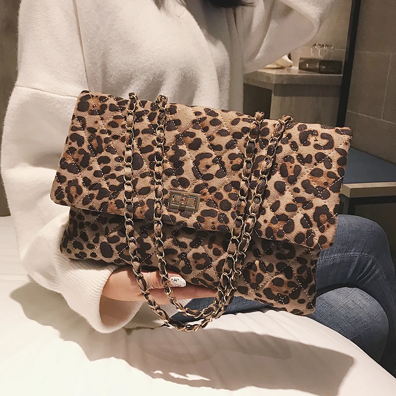

European Fashion Lady Envelope bag 2018 New Quality Sexy leopard Women's Handbag Lock Chain Shoulder Messenger bag Hand bags