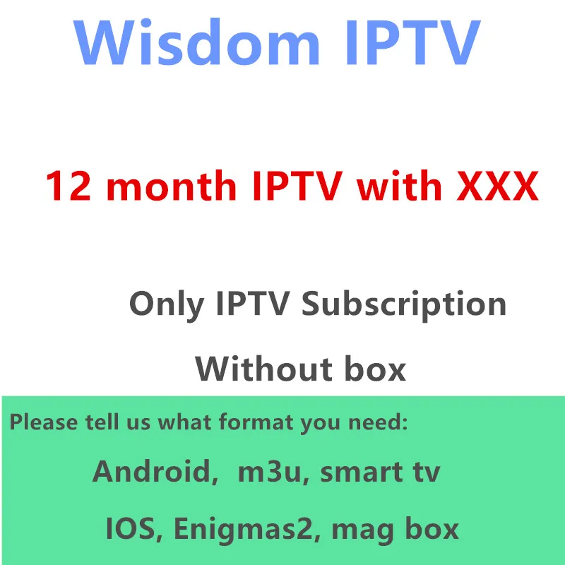 X96 mini Wisdom IP tv подписка UK Netherland арабский США Италия Германия Испания Африка IP tv французский 2000+ live hot club xxx tv box - Цвет: 12m IPTV with adult