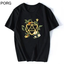 Любителей растений многогранная D20 игральная кость настольная РГП Подземелья и Драконы Футболка мужская Эстетическая винтажная Harajuku уличная футболка