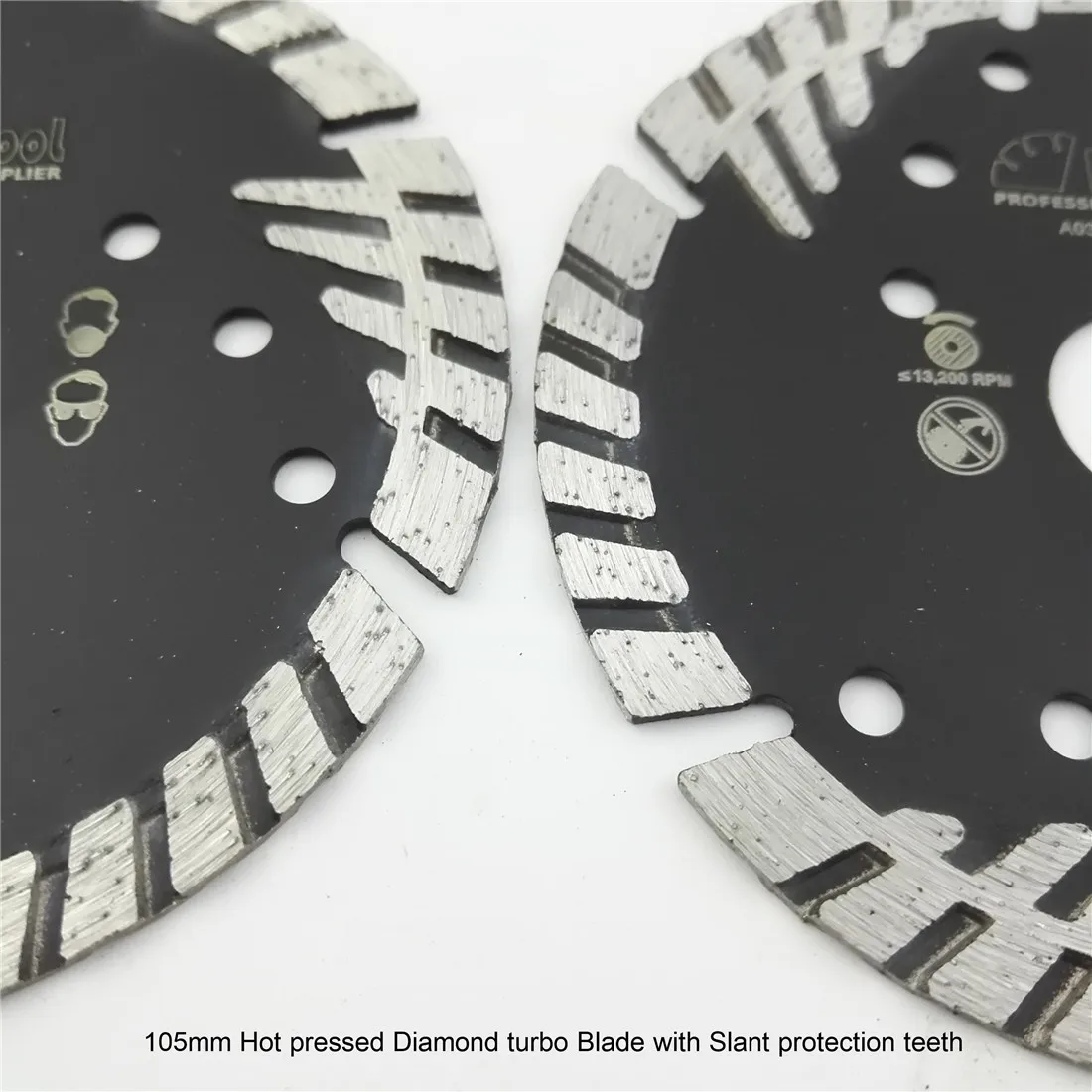 2 шт. 105 мм горячего прессования diamond turbo лезвия с наклонной защиты зубов 4 "Алмазные диски для камня и бетона резки 20 мм