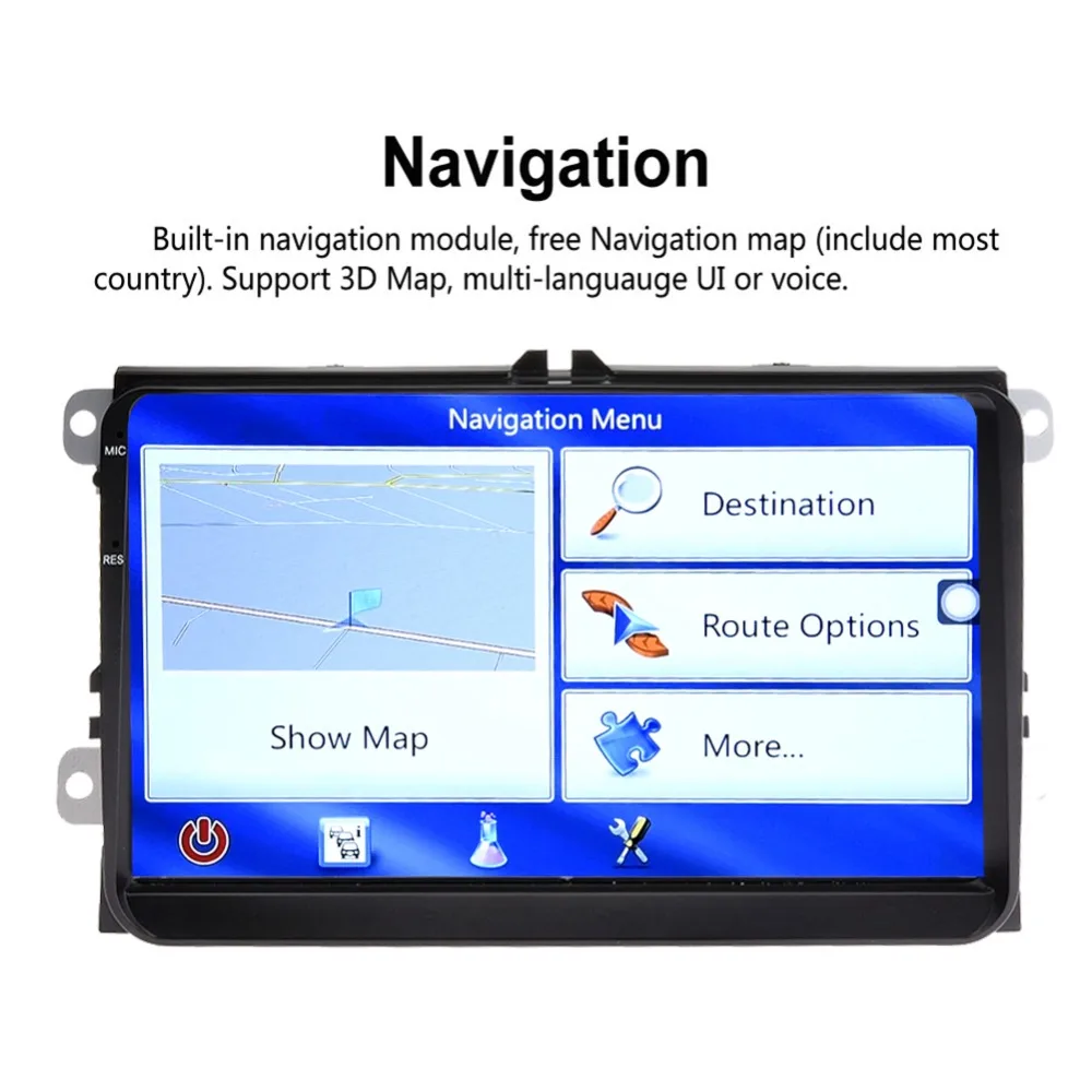 Cheap 9 inch Android 6.0 System 2 Din HD Wifi Bluetooth Call FM Radio with GPS Navigaton Touch screen Car Multimedia Player Fit For VW 2