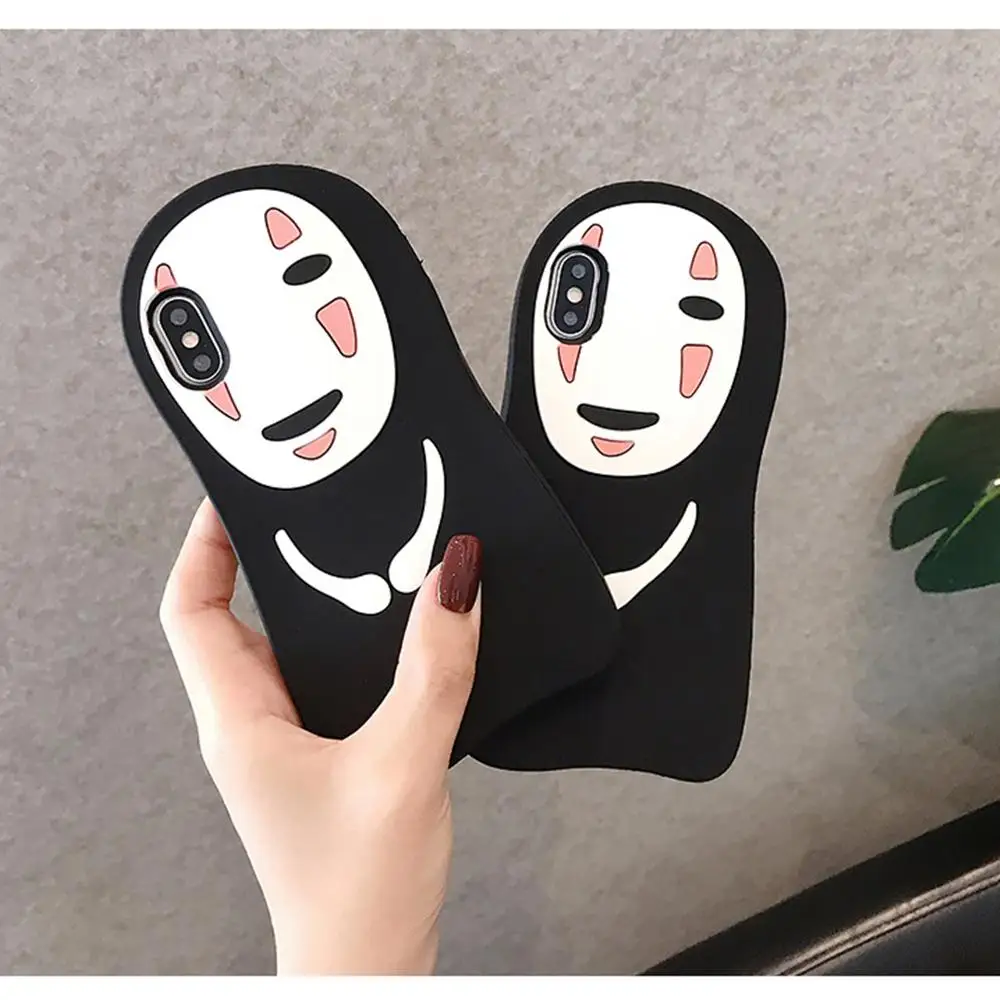 

Japan Hayao Miyazaki cartoon cute love looking no face male silicone soft cover for iphone MAX XS XR 7 8plus 5 5S SE phone cases