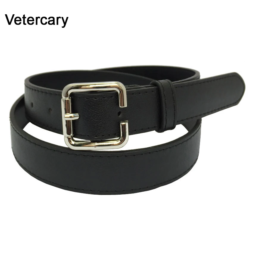 Женский ремень из искусственной кожи черный с металлической пряжкой|jeans belt|jeans belts