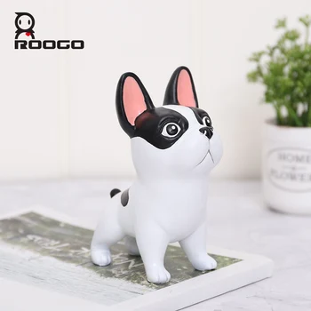 

Roogo Resin Home Garden Decor Lucky Dogs Figure Decoration Accessories Creative Ornaments For Office Desktop Decor Feng Shui Dog