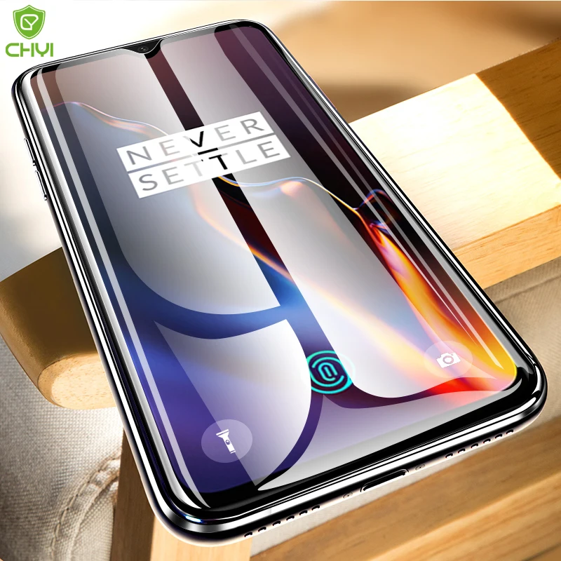 

CHYI Full glue Glass For Oneplus 6T 6.41inch Screen Protector Not block screen display 9H Toughened Oleophobic Coating glas 1+6T