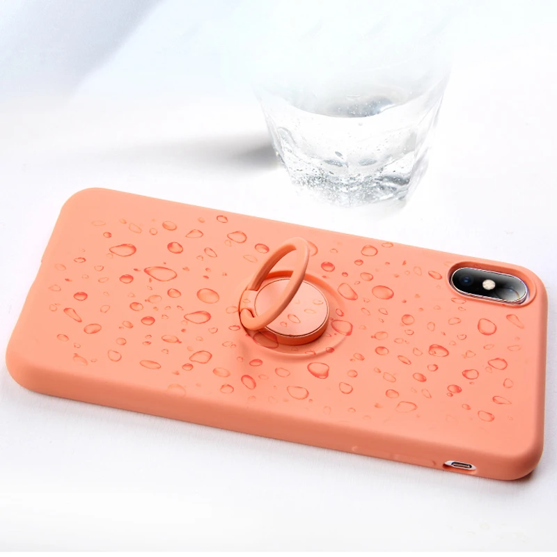 Роскошный мягкий жидкий силиконовый чехол для iPhone 11 Pro Max XS X 7 8 6 S 6 S XR подставка кольцо держатель тонкий чехол для iPhone11 Pro Чехол