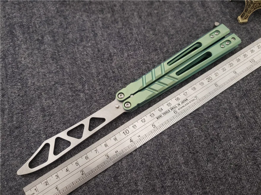 

Theone AB Butterfly in Knives bushing Balisong tool, CNC Finsh Titanium Handle