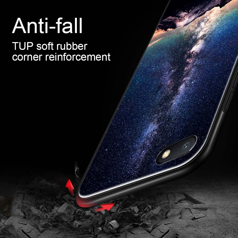 Tempered Glass Back Cover for Xiaomi Redmi A6 Cases Space Patterned Phone Case for Xiaomi Mi A1 RedMi Note 5 Pro 4X 5 Plus Coque (2)