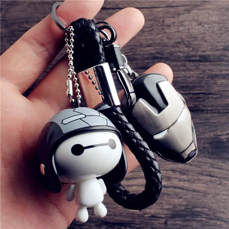 

Avenger Periphery Cartoon White Marvel Multi-character Hero Logo Helmet Key Chain Toys Model Action Figure Collection Decorate