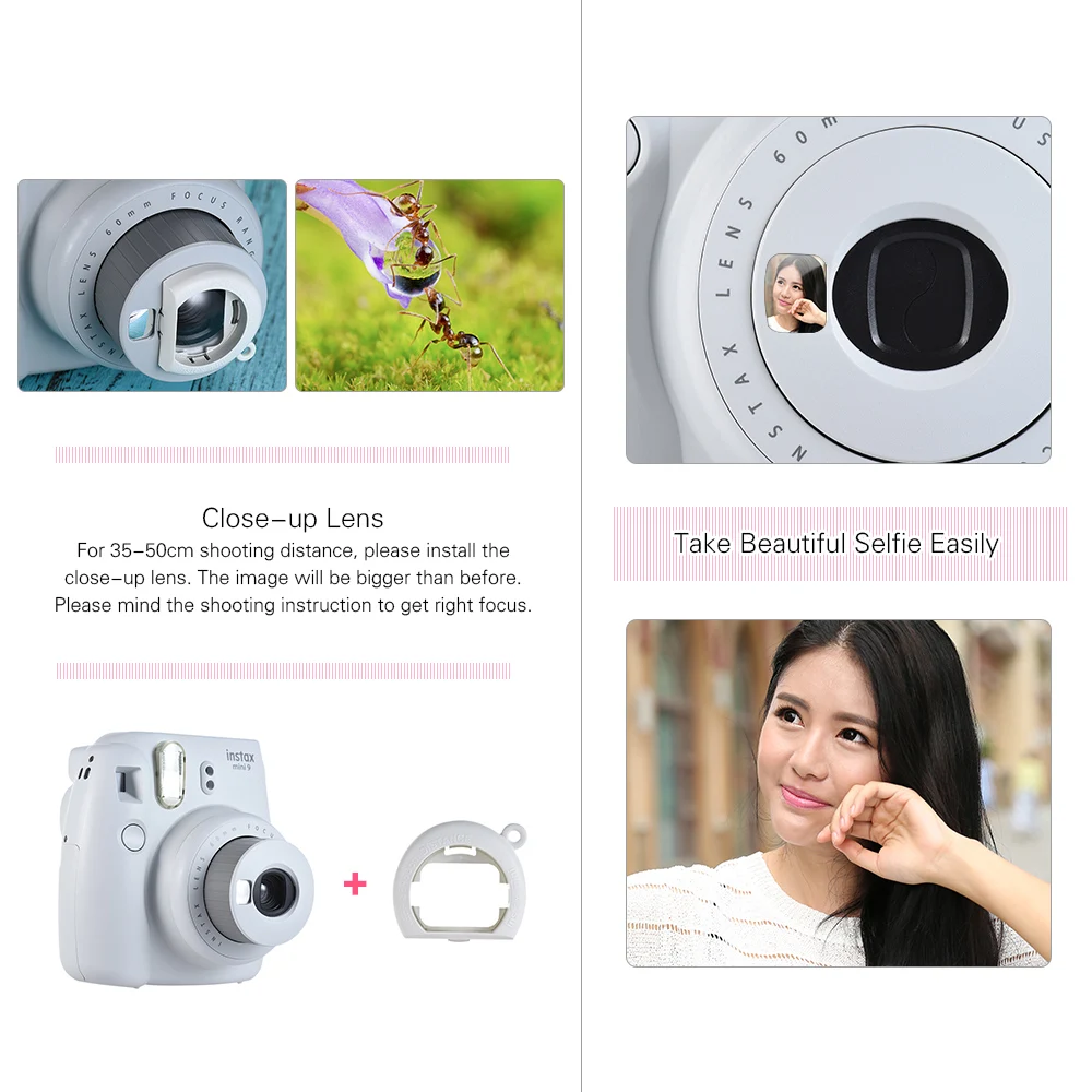 Fujifilm Instax Mini 9 мгновенная камера пленочная камера с зеркалом для селфи, морской синий