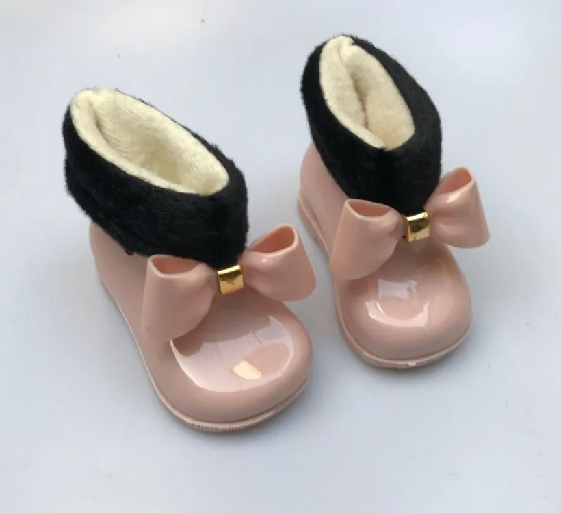 Мини Мелисса зимние детские непромокаемые сапоги для девочек прозрачные сандалии ботинки для малыша водонепроницаемая обувь противоскользящая обувь Микки Минни - Цвет: as picture