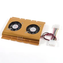 АКЦИЯ! 3.5 “Жесткий Диск HDD Двойной Вентилятор Охлаждения Cooler Золотой Тон для Настольных PC