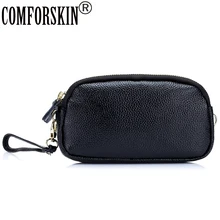 COMFORSKIN Брендовые женские сумки-мессенджеры из натуральной кожи, Новое поступление, повседневные практичные женские клатчи на двойной молнии