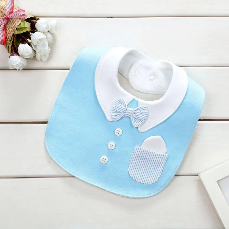 Модные Слюнявчики для маленьких мальчиков, Babador Bavoir, хлопковый комбинезон в синюю полоску с принтом, одежда для малышей, водонепроницаемая одежда для новорожденных - Цвет: Синий