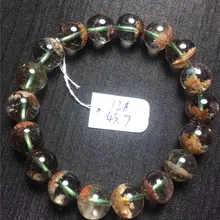 Натуральный Красный фантом, призрак кварцевый браслет с кристаллами и драгоценными камнями 12 мм AAA