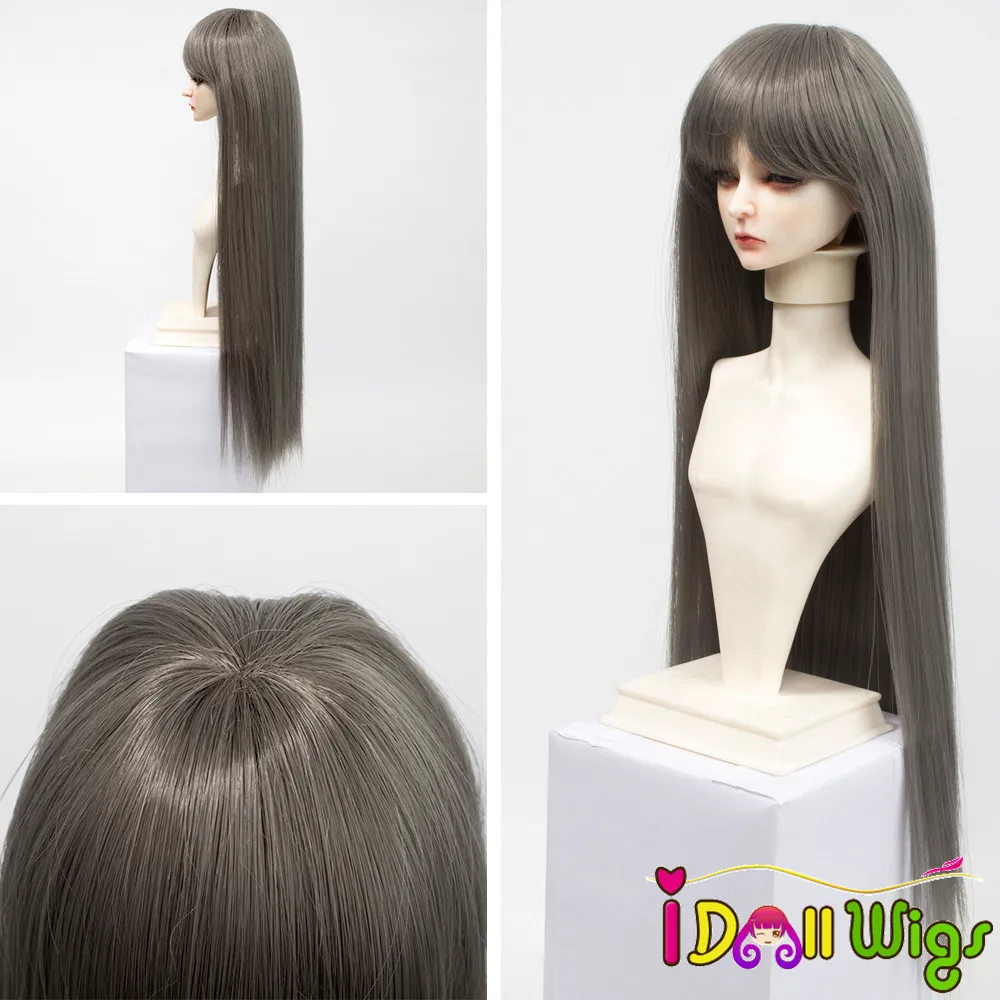 

Size 1/3 1/4 1/6 BJD Doll Wigs Hair High-temperature Synthetic Fiber Long Straight Red Brown Khaki White Doll Wig