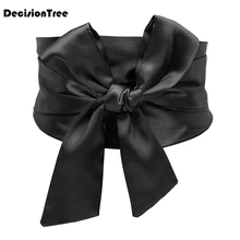 Сплошной цвет широкий пояс с кисточками этнический Ветер Винтаж широкая талия японское кимоно Талия уплотнение длина аксессуары